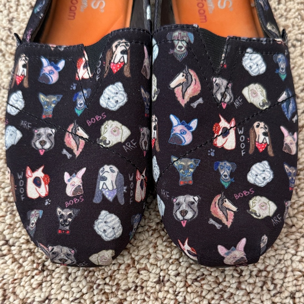BOBS from Skechers Black Slip-On Flats with Multicolor Dog Print - Picture 4 of 4